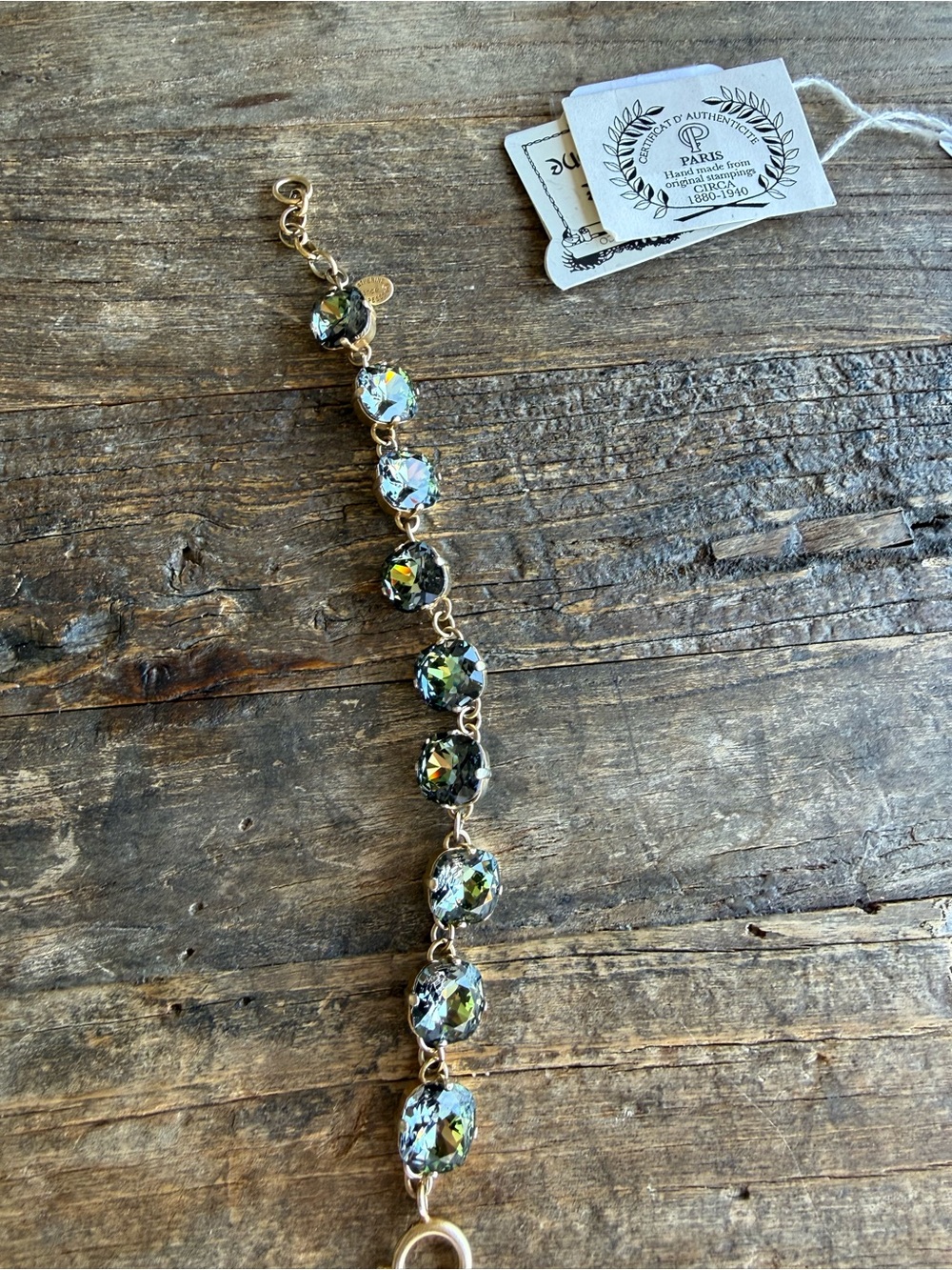 Catherine Popesco Gold with Green-Blue Stones stunning